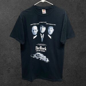 Vintage Y2K-90s The Rock Al Capone Alcatraz Movie Promo Black T-Shirt // M